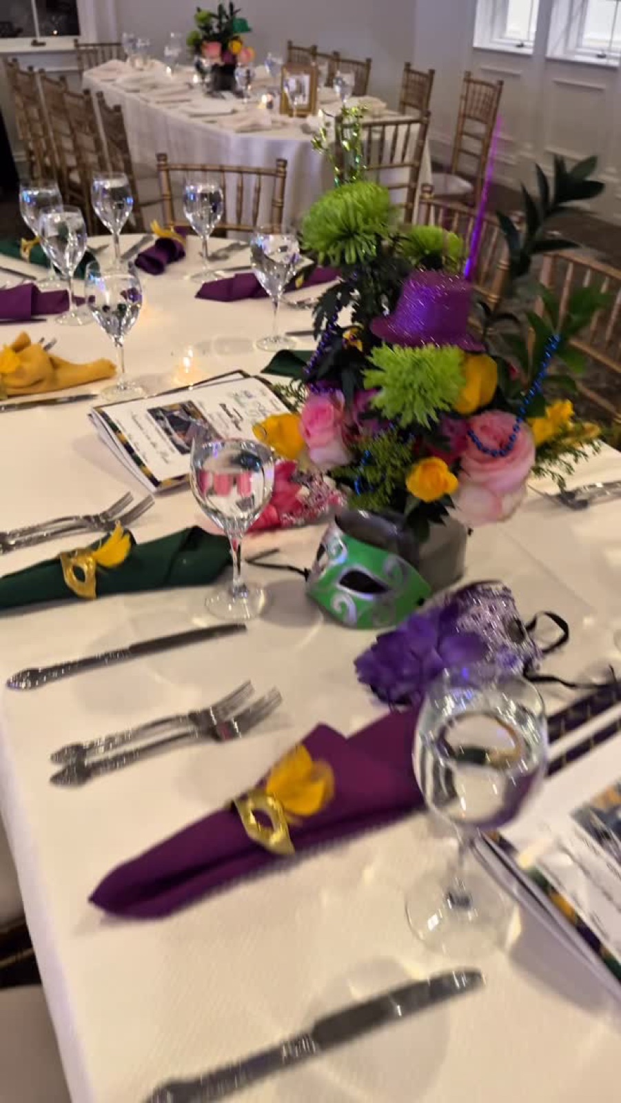 Hand-built centerpieces and themed tablescape
